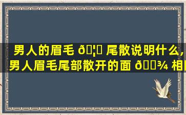 男人的眉毛 🦊 尾散说明什么,男人眉毛尾部散开的面 🌾 相图解